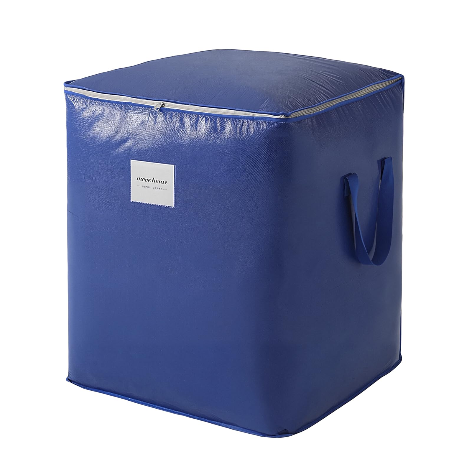 HonorHut Large Moving Bag Cube Packing Bag with Lids Blue 115 L Storage Bins with Zip Handles Cloth Toy Bedding — image 1