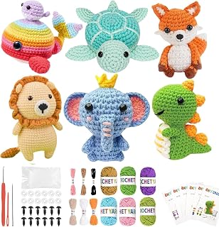 Crochet Kit for Beginners with Step-by-Step Video Tutorials | Amigurumi Crochet Starter Kit for Adults, Teens & Kids | Make Your Own Stuffed Animals | Perfect DIY Gift for Women, Grandma, Mom
