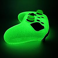 Vista 3 de HLRAO Controller Skins - Funda protectora de silicona que brilla en la oscuridad para Nintendo Switch Pro Controller + 6 Grips Accesorios que