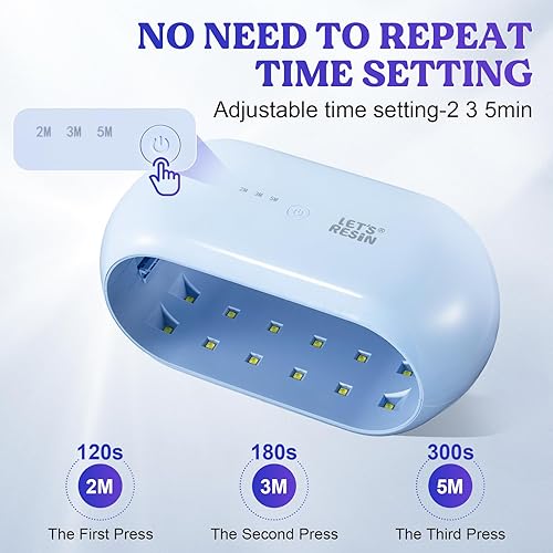 Miniatura 4 de LET'S RESIN Luz UV avanzada, dos caras más tiempo de ajuste (6.6 ft, 9.8 ft, 16.4 ft) luz de resina UV con 36 cuentas LED, lámpara UV de gran tamaño