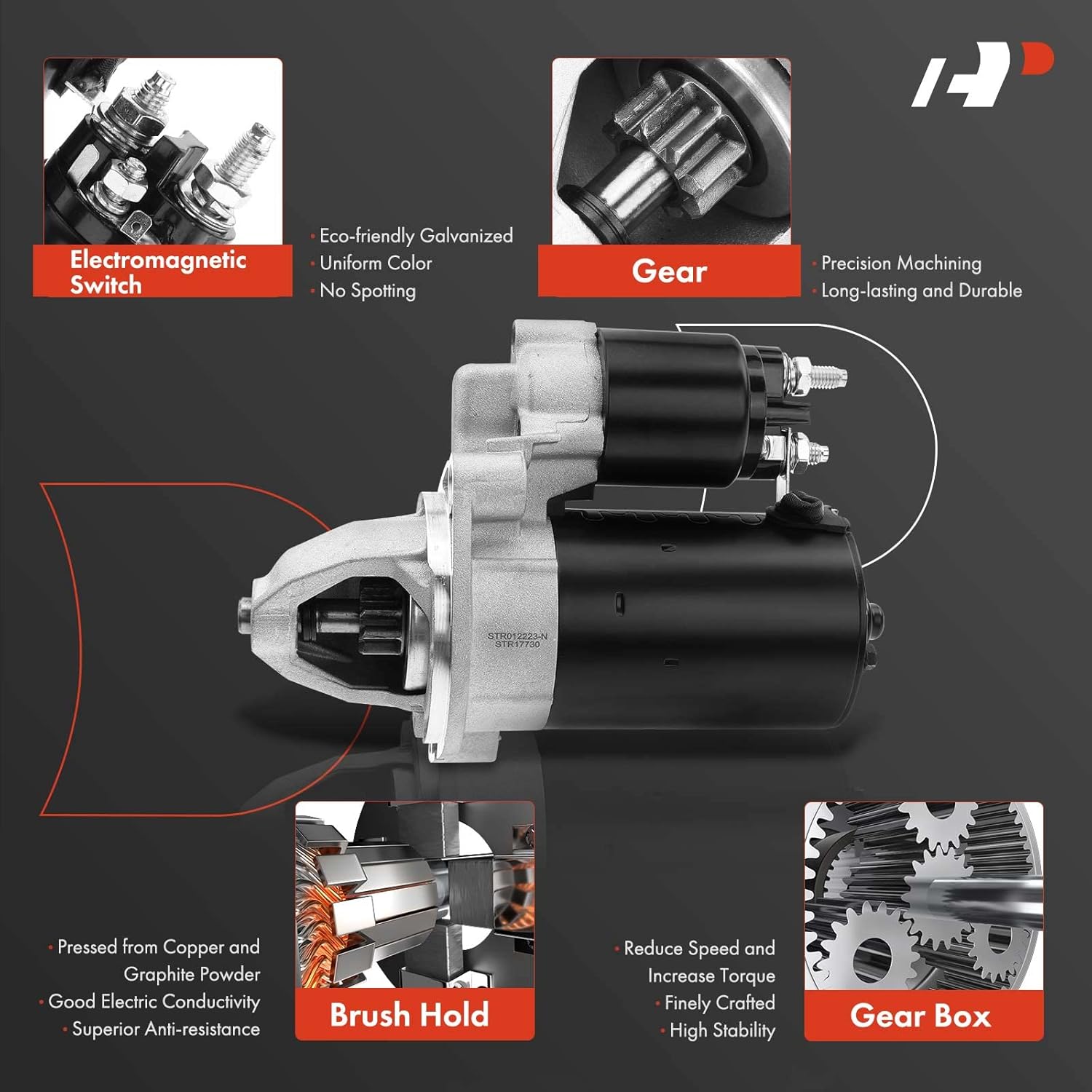 A-Premium Starter Motor Compatible with Mercedes-Benz C220 1995-1996 L4 2.2L, C230 1997-2000/2002 L4 2.3L, SLK230 1998-2004 L4 2.3L, 12V 1.2KW 9-Tooth Clockwise, Replace# 0001107037, 0001107403