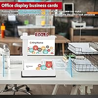 Vista 3 de Estante de exhibición de tarjetas de visita, soporte para tarjetas de visita de bienes raíces, soporte de madera para suministros de agente