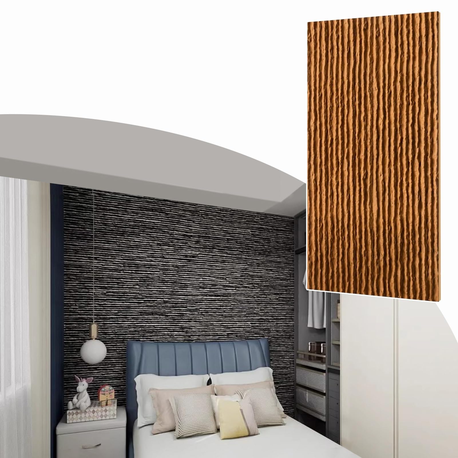 Panneaux muraux d'intérieur vagues 3D pour fond de TV