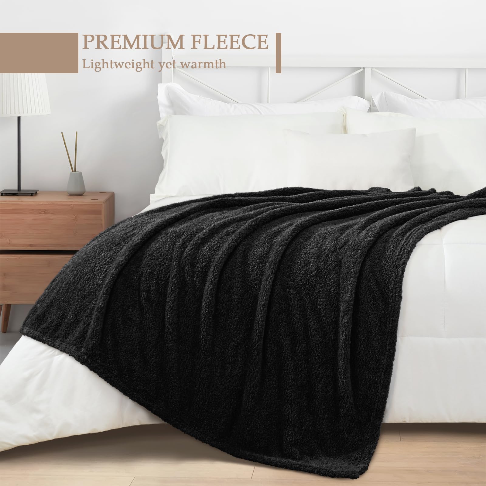 Exclusivo Mezcla Fleece Throw Blanket for Sofa Couch Soft Lightweight and Fluffy Bed Blankets - Image 3