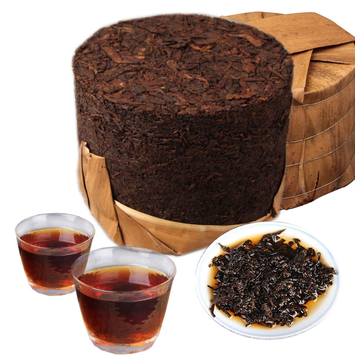 Té chino de Pu'er 3000 g (6.6LB) Té de Puer maduro Té negro Columna de dragón Té de árboles viejos Pu erh té Cuidado de la salud Té de Pu er