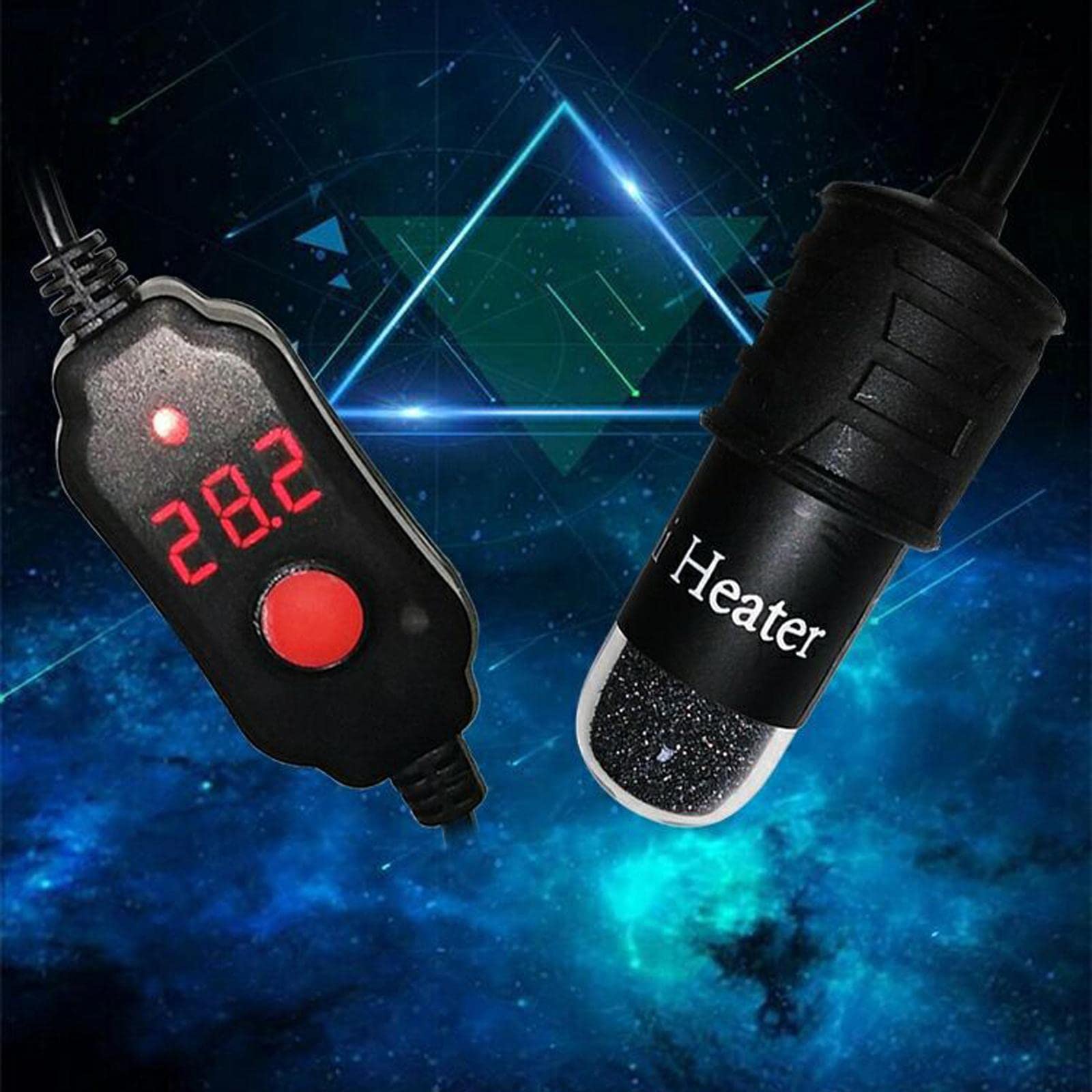 Calentador de Acuario Subacuático Termostato Digital Control Inteligente con Protección Apagado Automático Varilla para Acuarios Agua Dulce PEC, 10W, Individual