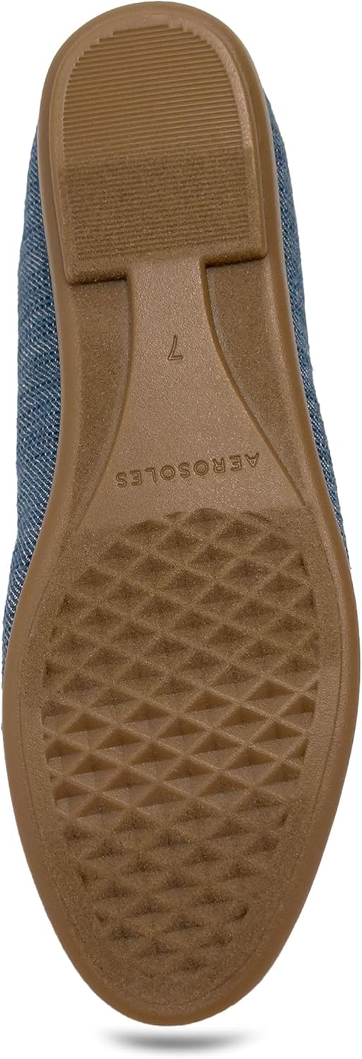 Aerosoles Women's Big Bet Ballet Flat, Denim/Tan, 10W