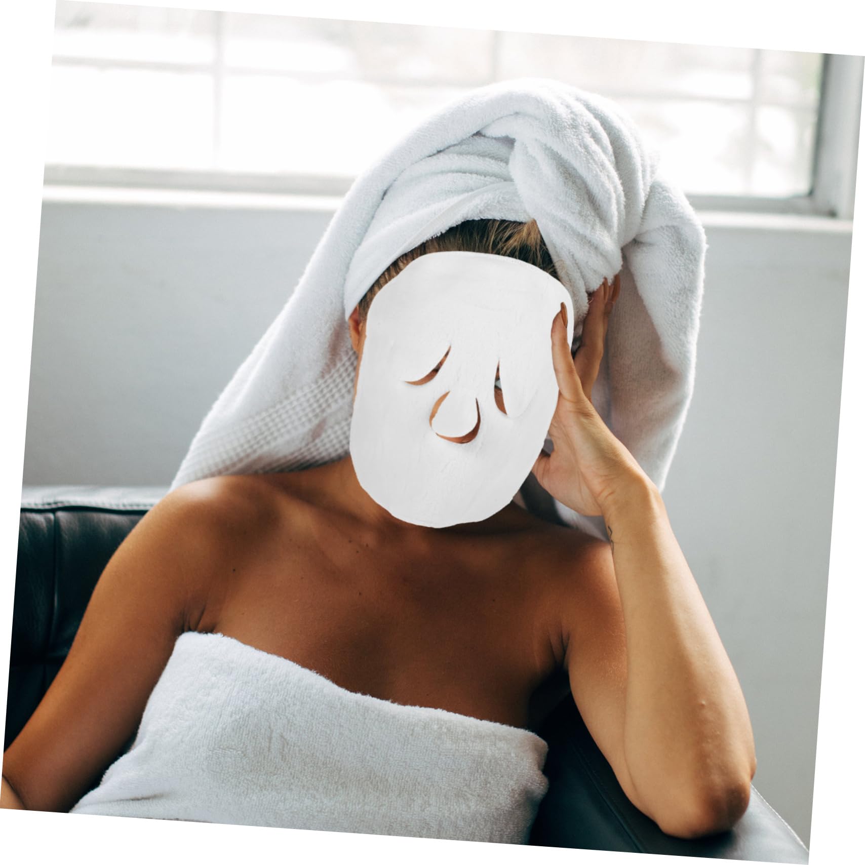 VALICLUD 4 Set Asciugamano Per Il Viso Maschere Facciali Per La Cura Della Pelle Maschere Facciali Per Le Donne Maschere Per Il Viso Riutilizzabili Vello Di Corallo Bianca 2 Pezzi*4
