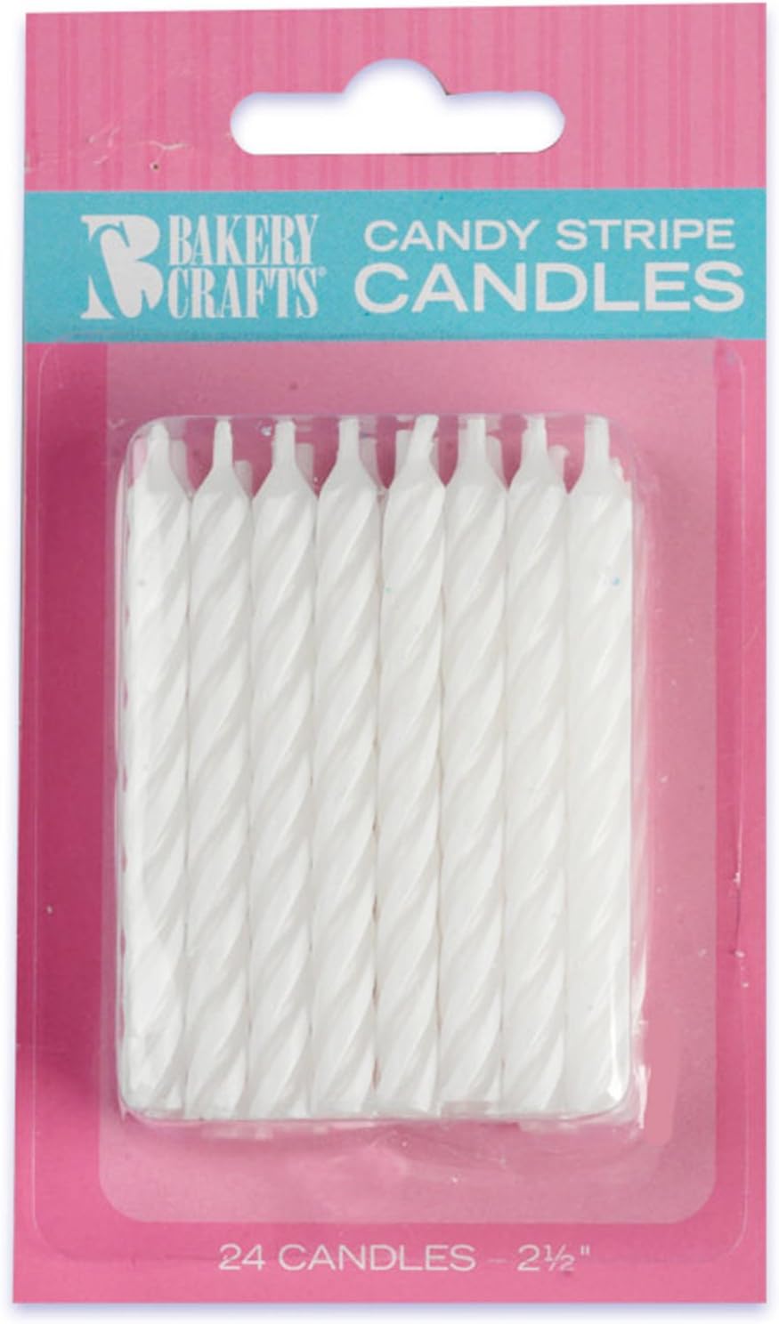 DecoPac White Stripe Birthday Candles (24)