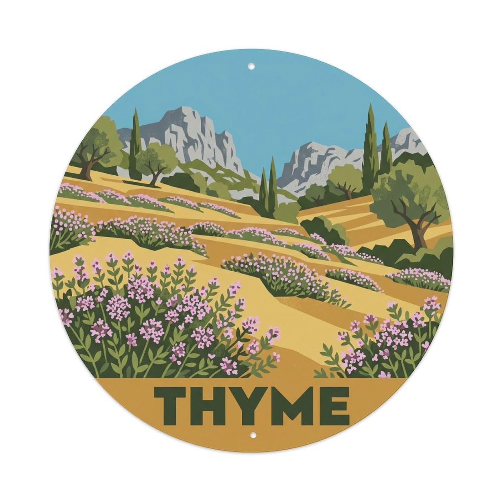 Mallorca Thyme Coastal Travel Island Culture Seaside Metal Tin Sign