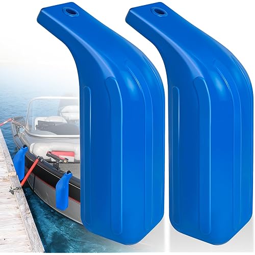 Low Freeboard Boat Fenders, 5" x 16" Boat Bumpers for Docking, Portable Bass Boat Fenders Bumpers for Ski Boat, Bass Boat and Bay Boat, Protect Top Gunwale and Side, Heavy-Duty Vinyl