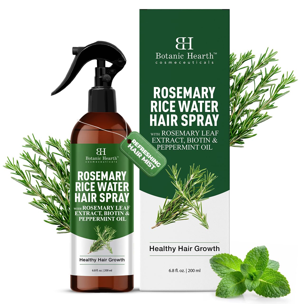 Botanic Hearth Advanced Rosemary Water Spray For Hair Growth With Peppermint, Biotin | Thinning Hair Regrowth, Scalp Treatment For Men & Women| 6.8 Fl Oz Botanic Hearth Advanced Rosemary Water Spray For Hair Growth With Peppermint, Biotin | Thinning Hair Regrowth, Scalp Treatment For Men & Women| 6.8 Fl Oz
