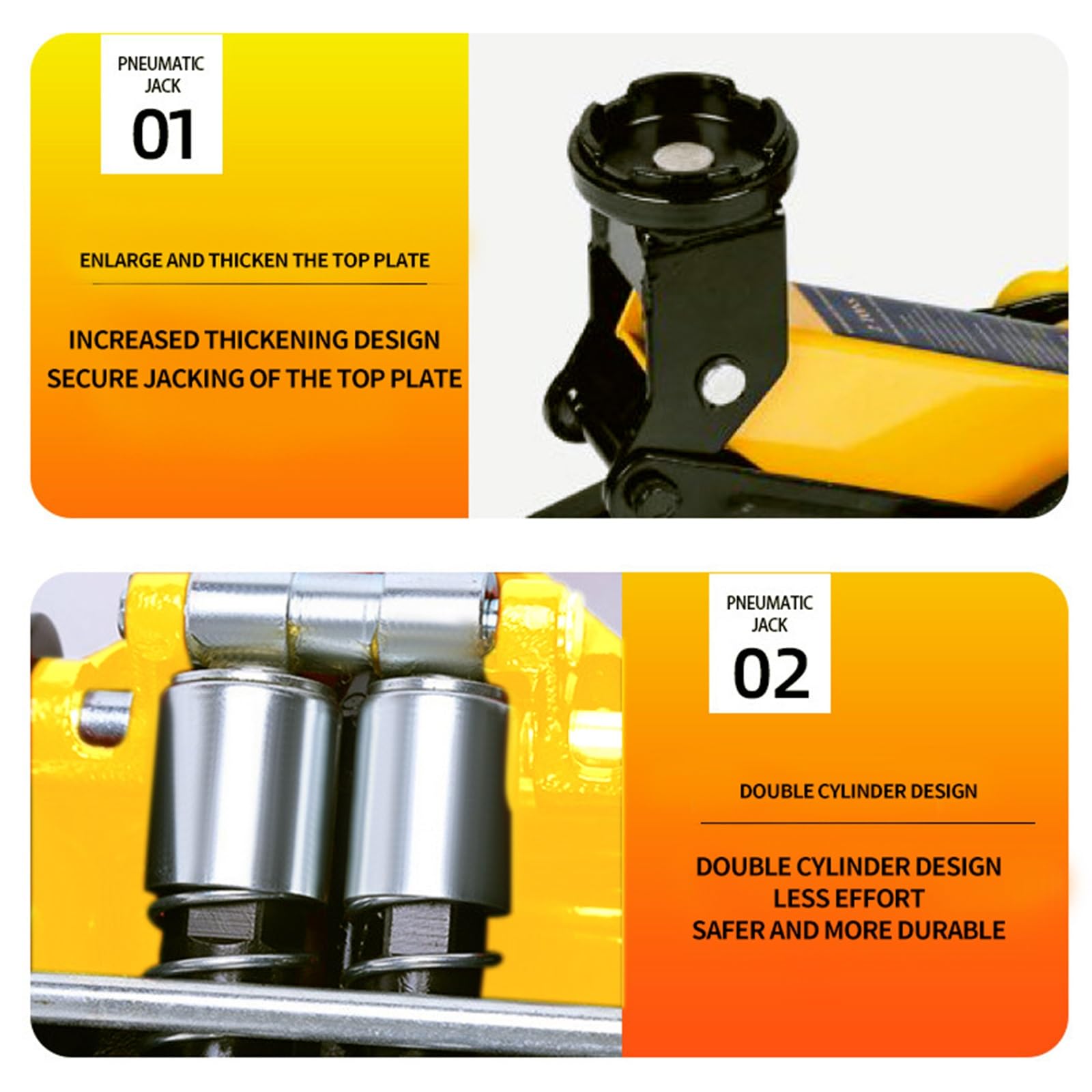 Paire De Supports Shorty Jack 3 Tonnes - Profil Bas Réglable - Verrouillage Sécurisé