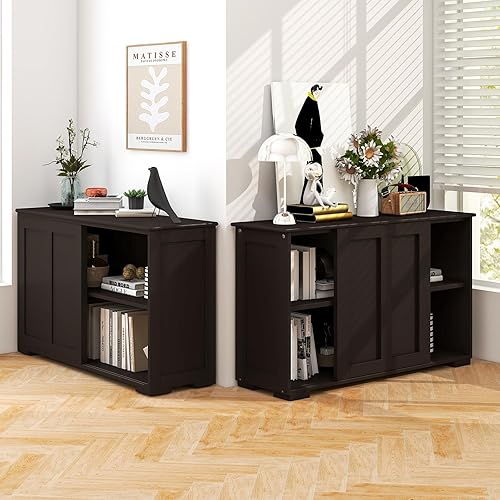 Vista 85 de Costzon - Aparador de almacenamiento para cocina, gabinete apilable antiguo para el hogar armario de bufé para el comedor