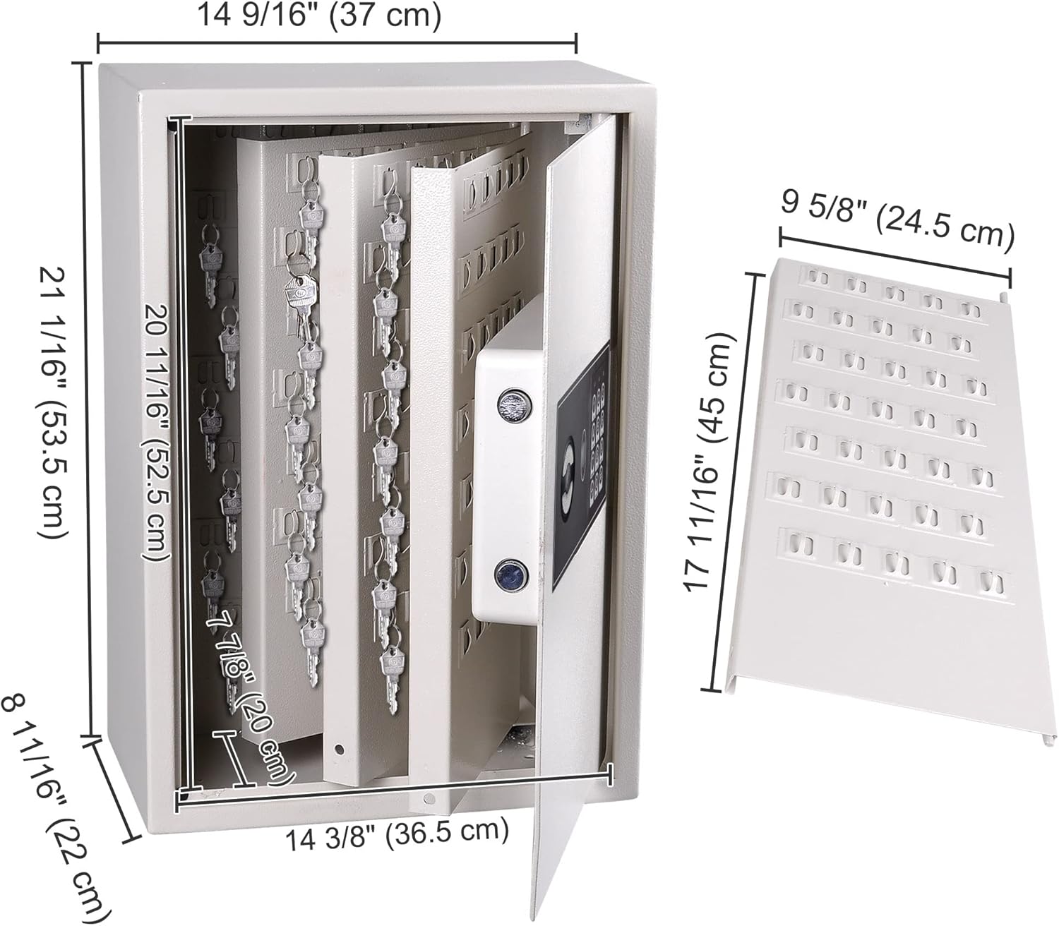 Flash Sale Buy 1 get 1 Yescom Electronic 245 Keys Safe Cabinet Digital keypad Lock Box Large Storage Lockbox Case Wall Mount White 15x9x21 Inch