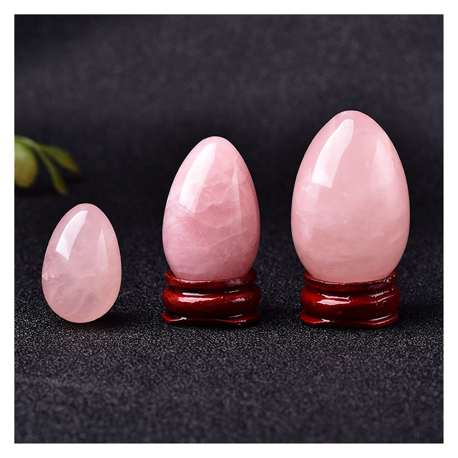 Cuarzo rosa natural huevo cristal piedra de energia reiki 30x45mm