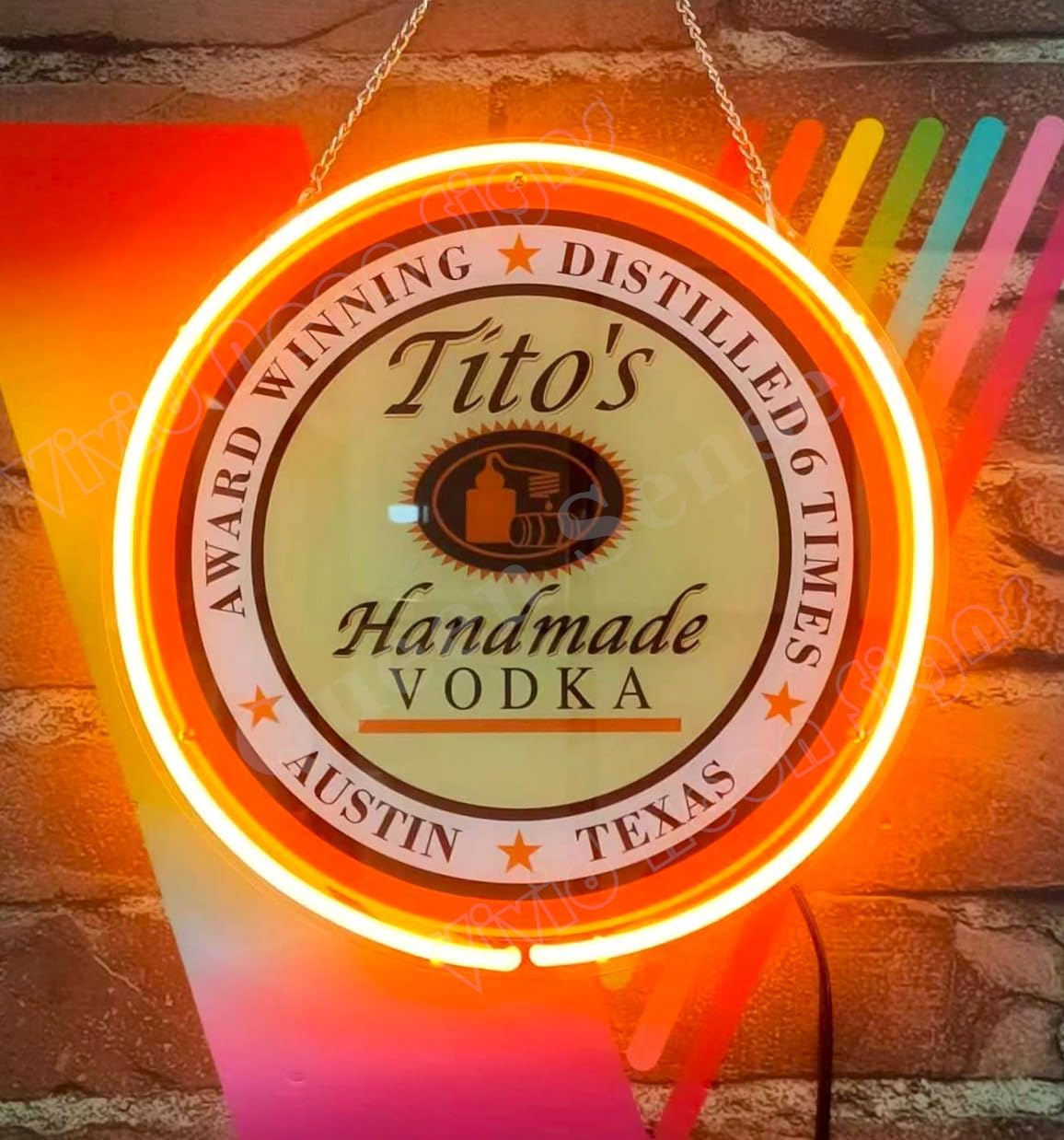 Queen Sense 12"x12" Tito's Handmade Vodkas Neon Sign