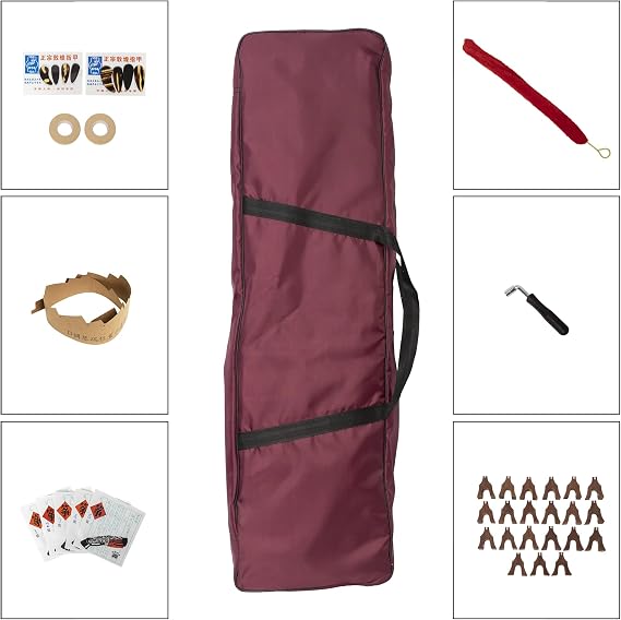 MI&VI 21-String Guzheng Paulownia Wood Guzheng Chinese Zither Instrument with Thick Carry Bag and Stand (130cm, Classic V2)