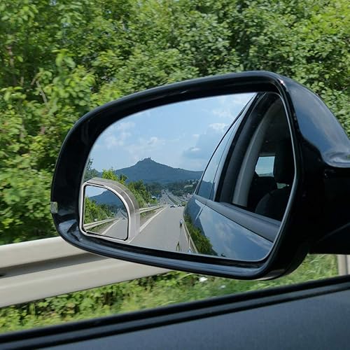 Miniatura 3 de X AUTOHAUX 2 espejos ajustables para puntos ciegos, rotación de 360 grados, ventilador en forma de ventilador de vidrio HD
