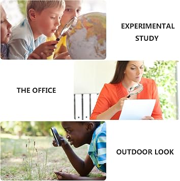 Handheld Practical High Magnifying with Glass and Definition Glass Lenses Abs Plastic Design for Exploring World and Observing Plants and Insects