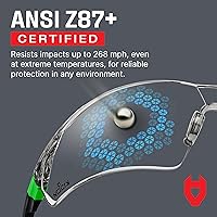 Vista 5 de Gafas de seguridad NoCry con lentes transparentes, no se empañan, resistentes a los rayones, envolventes antideslizantes, protección UV. Ajustables