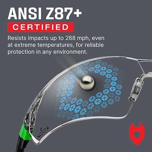 Miniatura 5 de NoCry Gafas de seguridad transparentes para hombres y mujeres gafas de trabajo ligeras con marcos ajustables y agarres antideslizantes gafas de