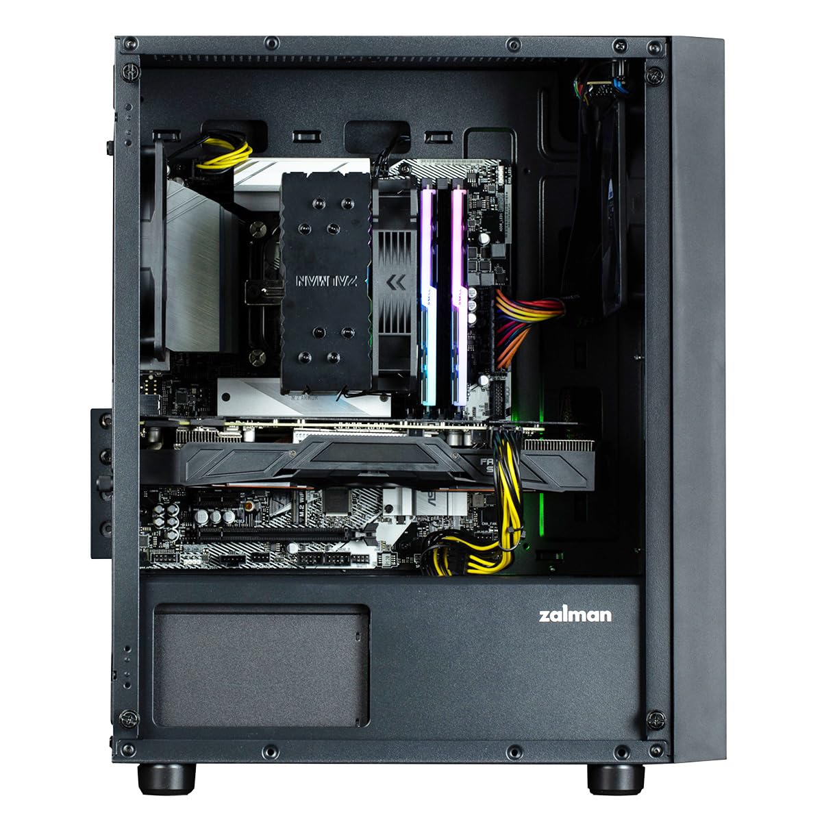 Zalman T3 Plus Mini Tower Compact PC Case – Micro ATX Mini ITX Computer Case – Preinstallate 2 ventole da 120 mm – Pannello laterale in vetro temperato – Griglia di ventilazione per un raffreddamento