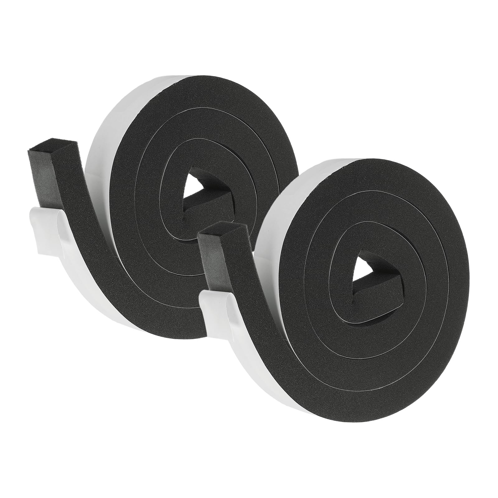 sourcing map Weather Stripping Door Seal, 2 Rolls 40mm x 30mm Adhesive Foam Tape Seal Soundproof Insulation Strips for Door Frame Window Gaps (13 Feet Total, 6.5 Feet/Roll)