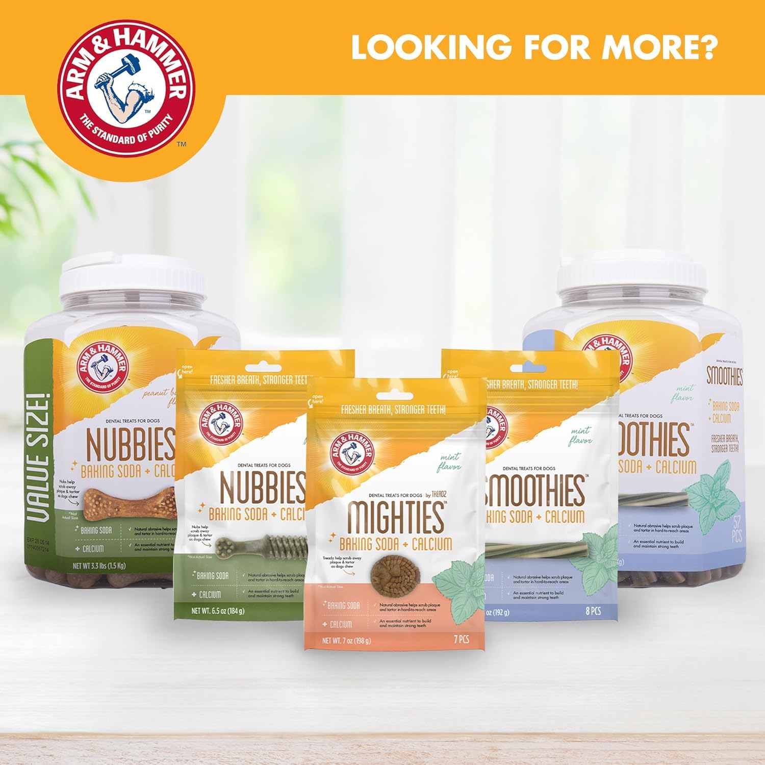 Arm & Hammer for Pets Smoothies Dental Treats for Dogs with Baking Soda and Calcium, Treat Chews Help Fight Bad Breath, Plaque & Tartar without Brushing, Mint, 57 Pcs (Packaging may vary) - image 7