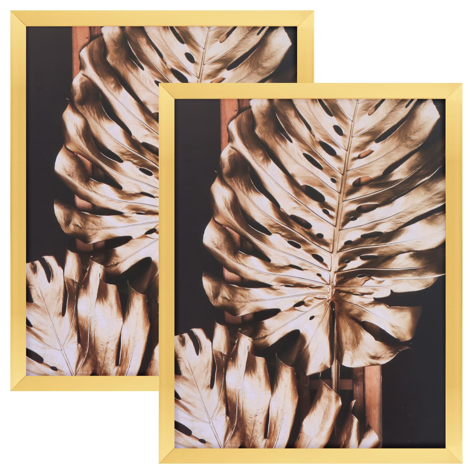 Fixwal 8×10 Gold Picture Frame, Set of 2 with Simple Design Frame, Home Decoration Poster Frame