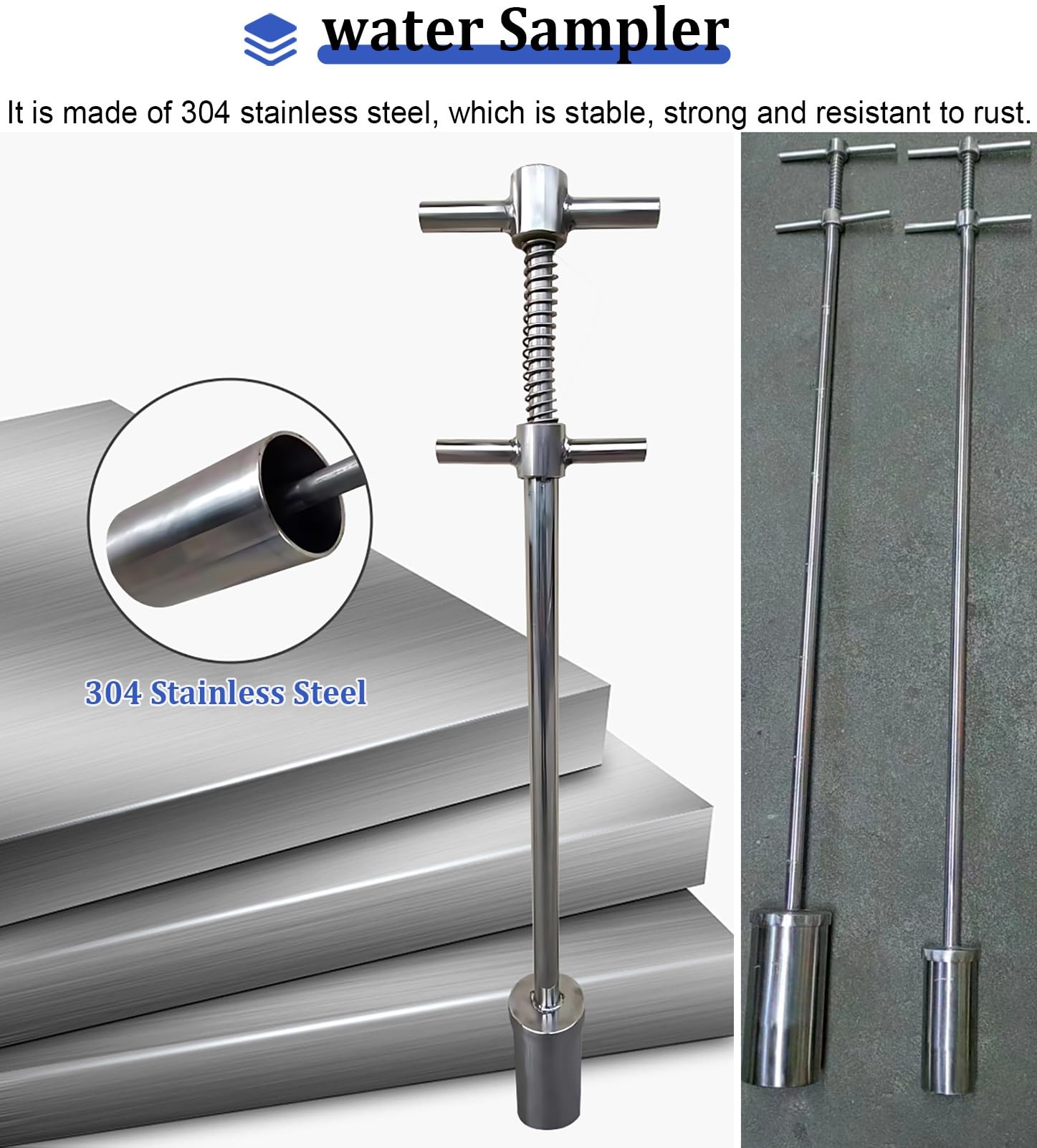 Muestreador de líquidos viscosos de Metal de 500 ml: cucharón de muestreo de Agua fácil de Usar para fábrica y Laboratorio, Kit de sonda de recolección de precisión para un análisis eficient
