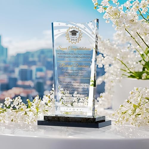 Miniatura 2 de Regalo de felicitación de graduación con forma de onda personalizada para ella o para él, grabado personalizado con nombre de graduado, grado,