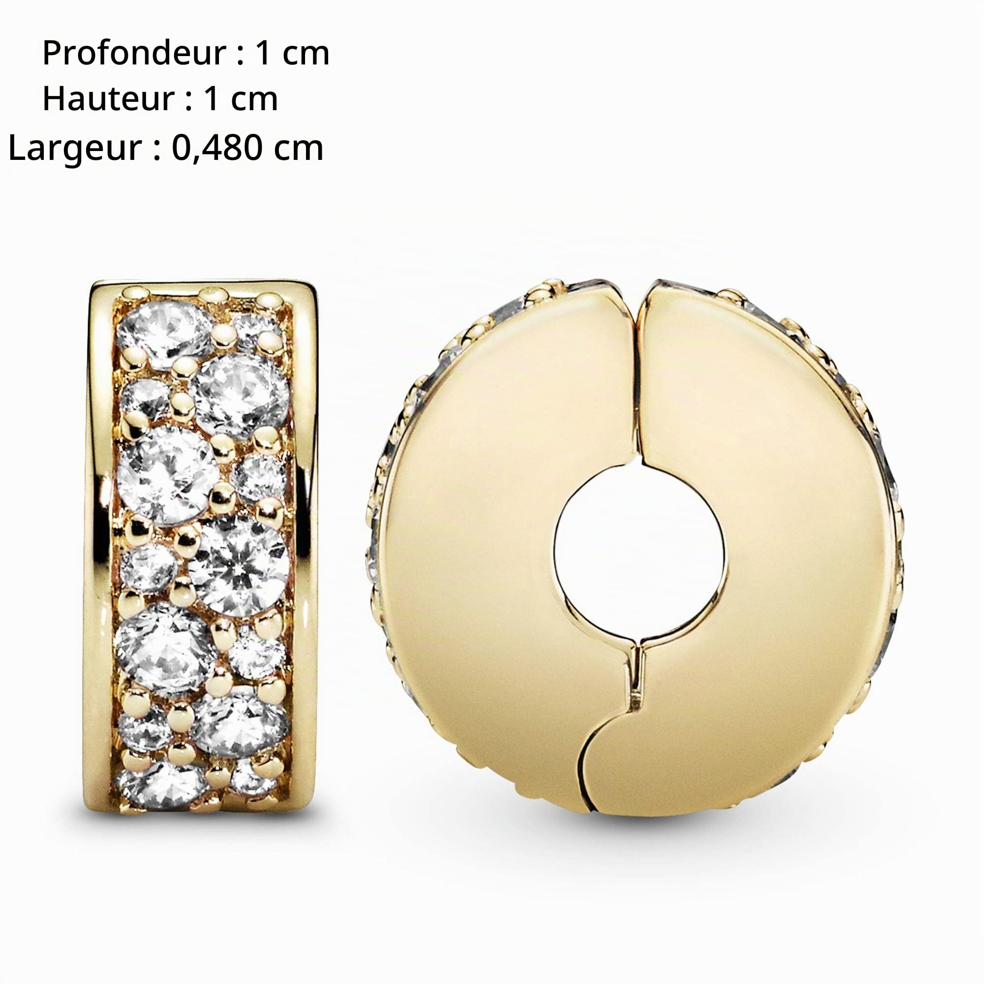 Pandora Timeless Créoles en métal plaqué or 14 carats avec zircones cubiques transparentes