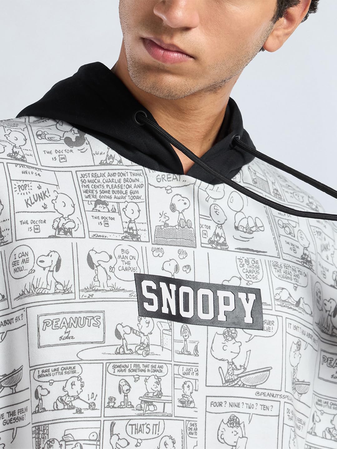Bewakoof X Peanuts Snoopy męska bluza polarowa z kapturem Bewakoof Heavy Duty 1.0 męska bluza z kapturem odzież zimowa