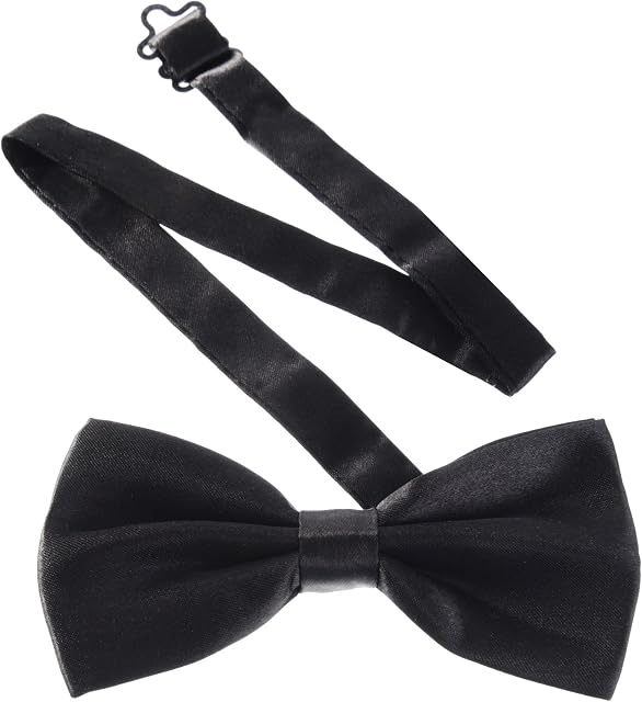 Sumind Men's Pre-Tied Bow Ties Tux Bowtie Adjustable Formal Neck Bowtie for Parties (Black, 1 Piece)