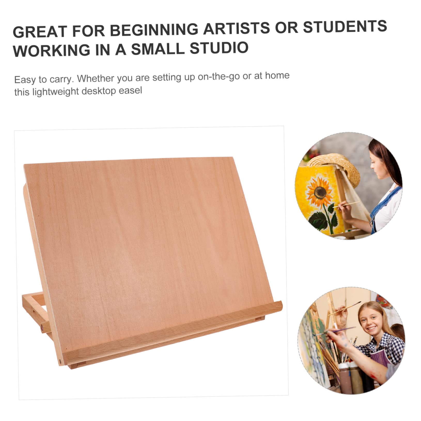 Verstellbare Holz Staffelei für Schreibtisch Klappbarer Tisch Zeichentisch Faltbare Künstler Staffelei für Kinder und Profis Ergonomisch für Malen und Skizzieren