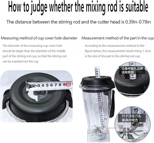 Miniatura 9 de Tamper de la licuadora, accesorios de la máquina de cocina Muddler plástico para mezclador de licuadora 9.4 in