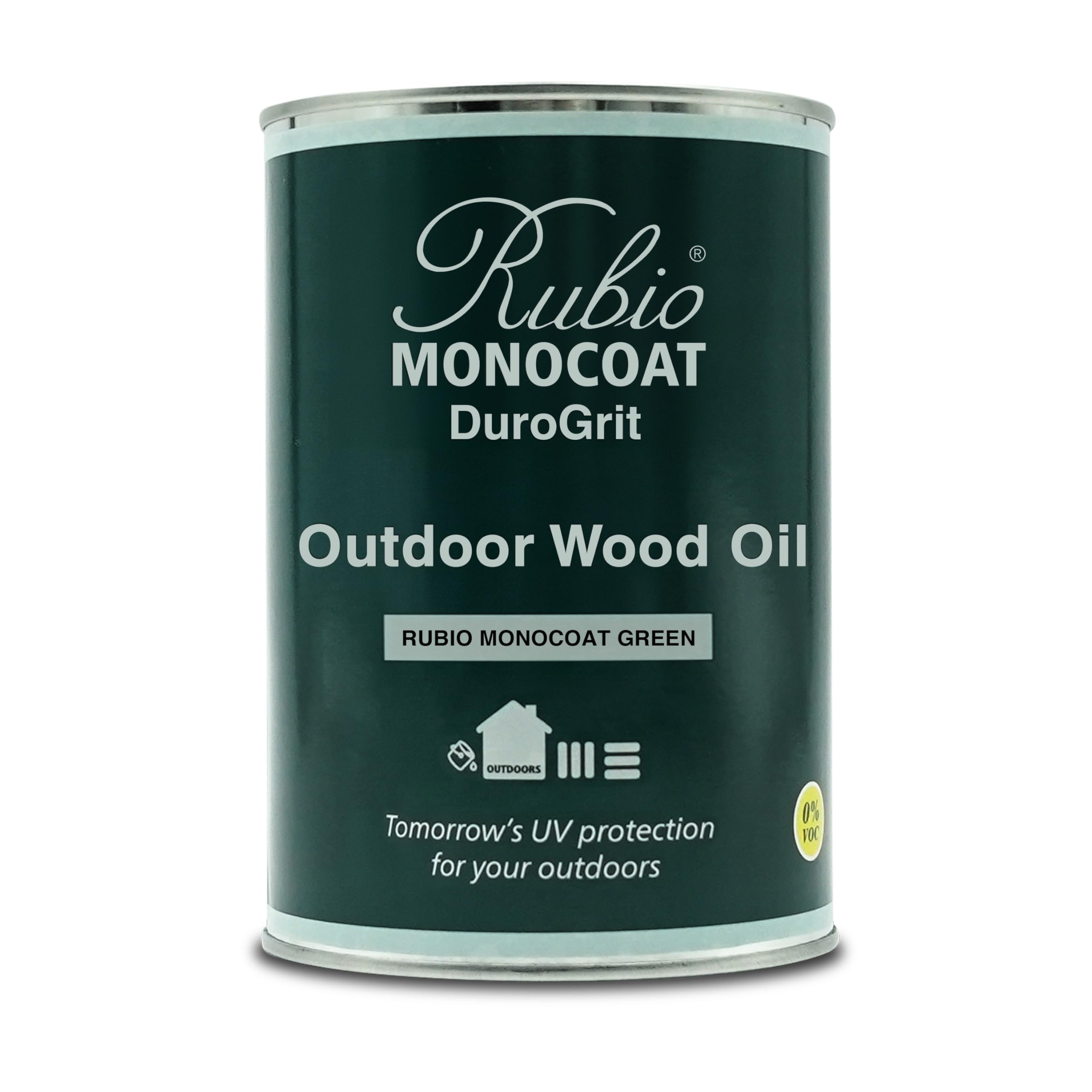Rubio Monocoat DuroGrit Outdoor Wood Oil, Stain & Sealer - Rubio Monocoat Green | 1 Layer, UV Protection for Deck, Fence & Furniture | 0,5L