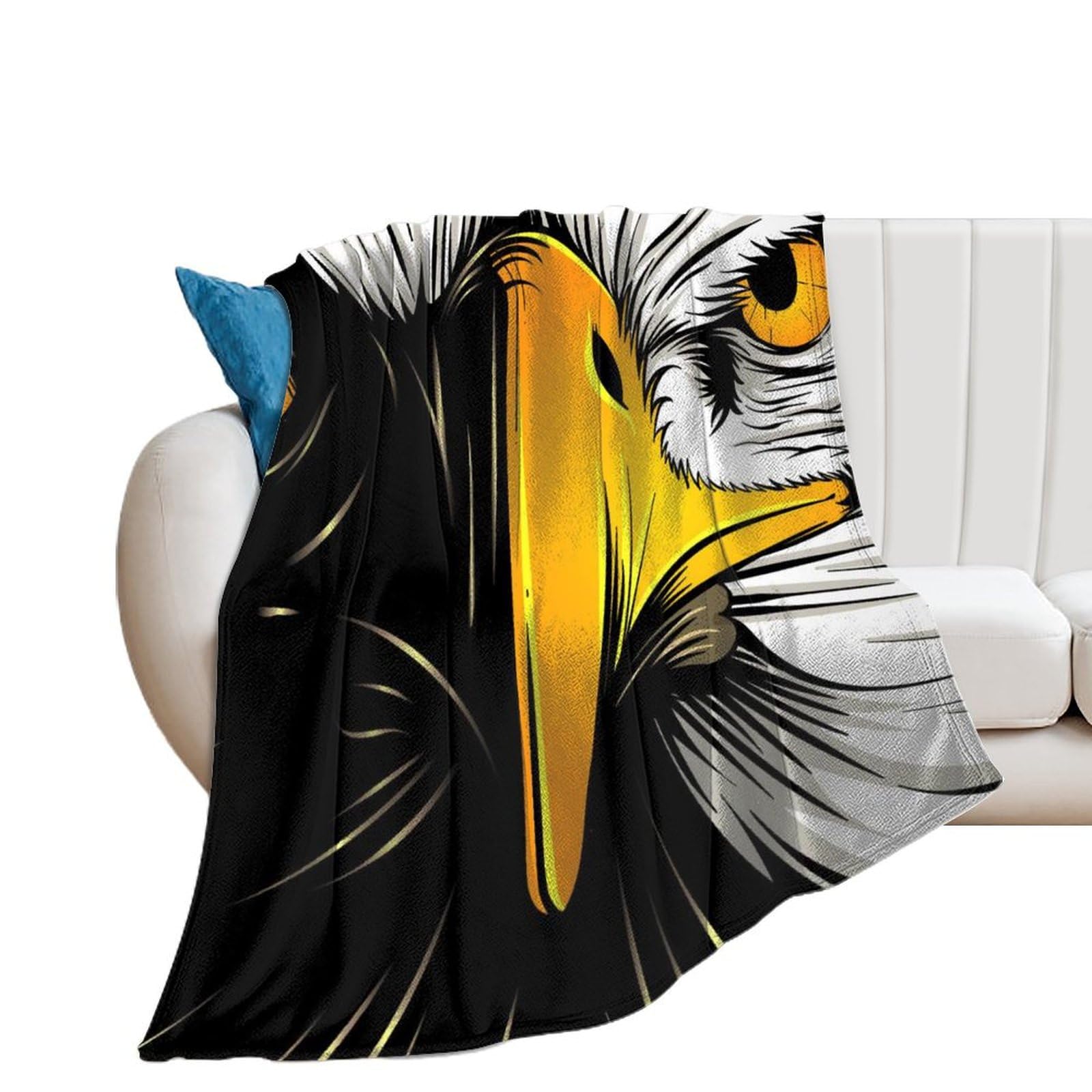 Couverture polaire oiseau flanelle jeté de canapé chaud et doux 130x150