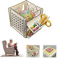 Vista 1 de Atlodas Herramienta de tejer multifuncional, cuenco de hilo de madera, organizador y almacenamiento de hilo, ideal para los amantes de tejer y 1