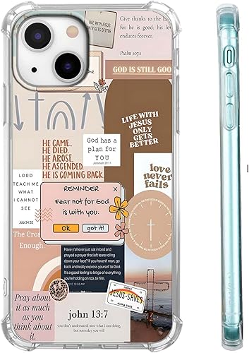Miniatura 60 de Cubierta de Teléfono con Versículos de la Biblia y Citas Cristianas de Jesús en Collage, Funda Protectora Suave de TPU de Moda para iPhone 16 Pro,