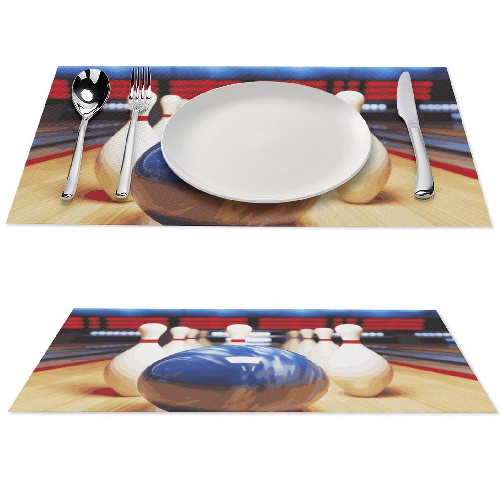 Set de table bowling en PVC lavable et antidérapant pour repas en famille