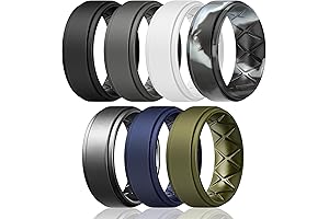 Silicone Wedding Bands for Men, Breathable Wedding Ring Set