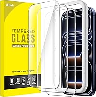 Vista 16 de JETech - Protector de pantalla para iPhone 15 de 6.1 pulgadas, película de vidrio templado con herramienta de fácil instalación, compatible