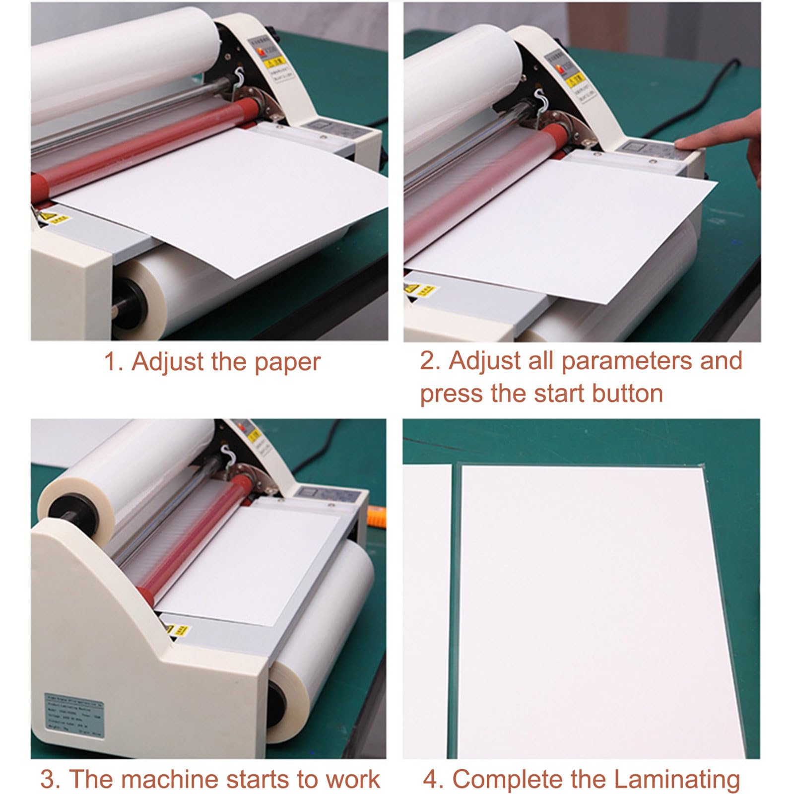 Plastificatrice A Caldo/Freddo da 350 Mm, 700 W, Plastificatrice Monofacciale/Bifacciale, Plastificatrice per Documenti, Carta E Foto per Casa, Ufficio E Scuola.