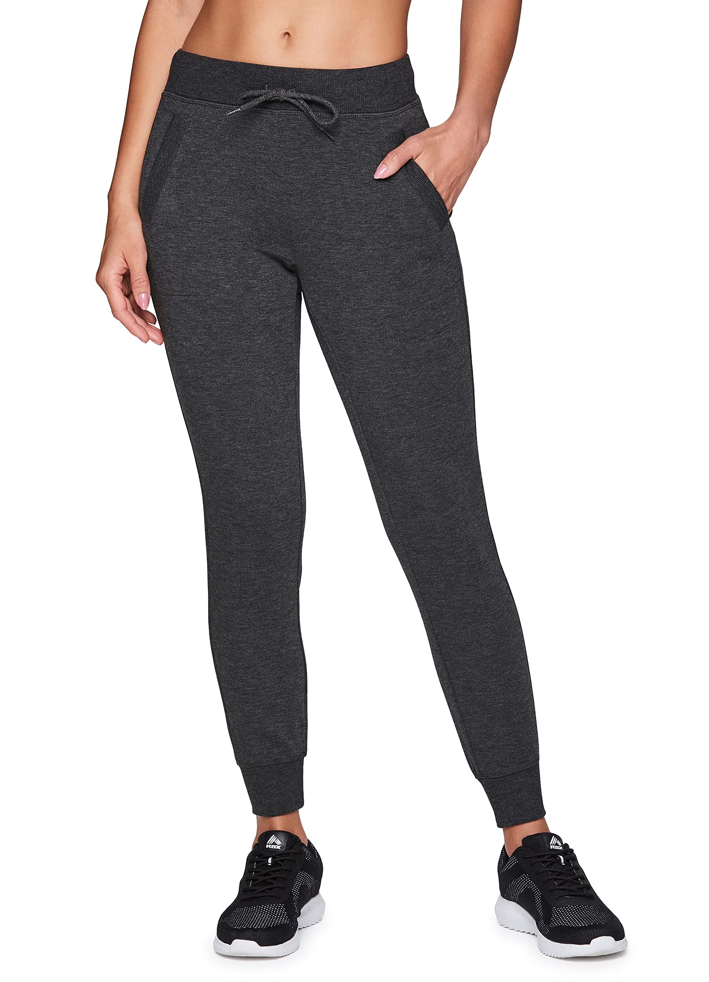 RBXActive Women's Athletic Super Soft Lightweight Cuffed Tapered Jogger Sweatpants with Pockets