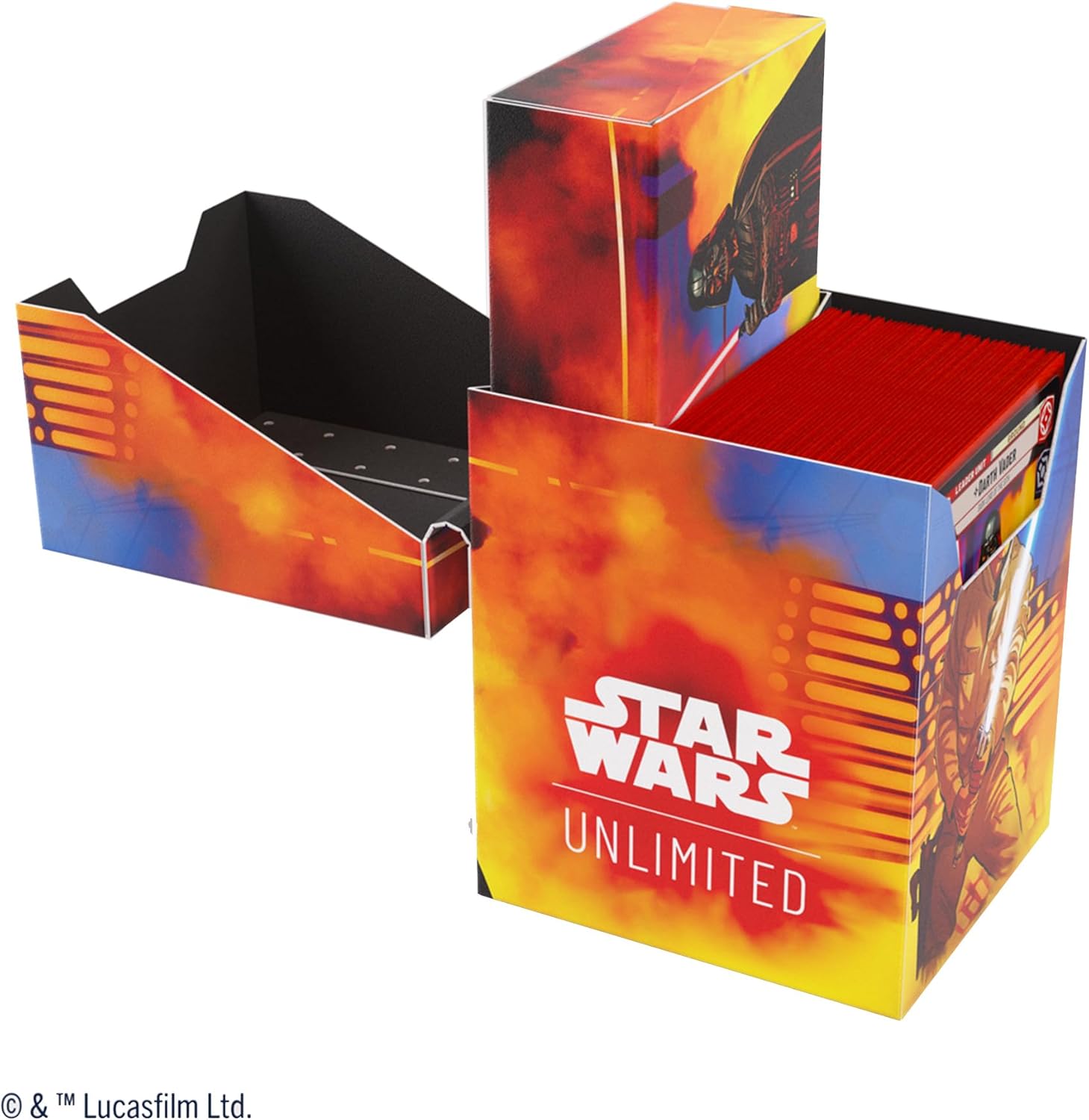 Gamegenic Star Wars Unlimited SOFT CRATE - Full-Color Printed & Officially Licensed Durable Deck Box, Holds 60 Double-Sleeved Cards, Perfect for TCGs and LCGs, Luke/Vader Design, Made