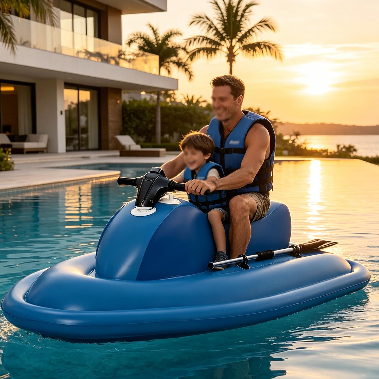 LwiftGal Electric Underwater Scooter Jet Ski, Inflatable Boat Jet Ski, Electric Underwater Scooter(Optional), 130min Runtime, 3.5h Quick Charge, 40m Depth Rating for Snorkeling Blue-Nothrusters