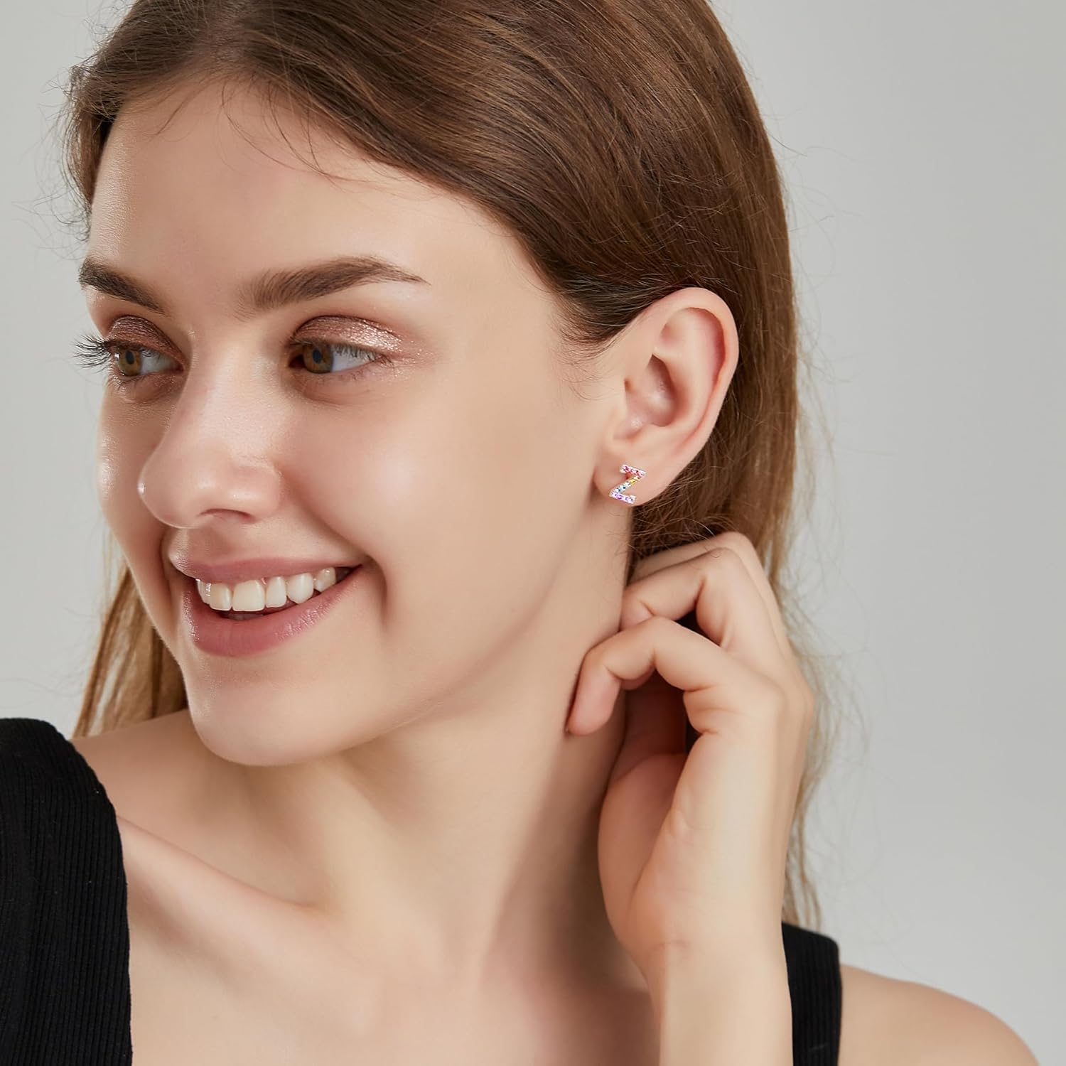 Girls Initial Letter Stud Earrings Alphabet Number Earrings Gifts Jewelry for Women - Image 3