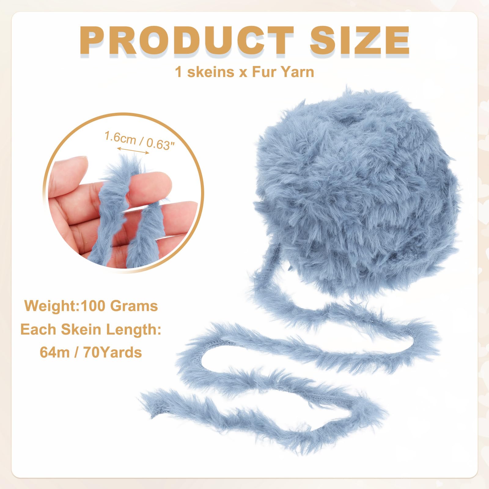 PATIKIL 70 Yards Fur Yarn - Image 2